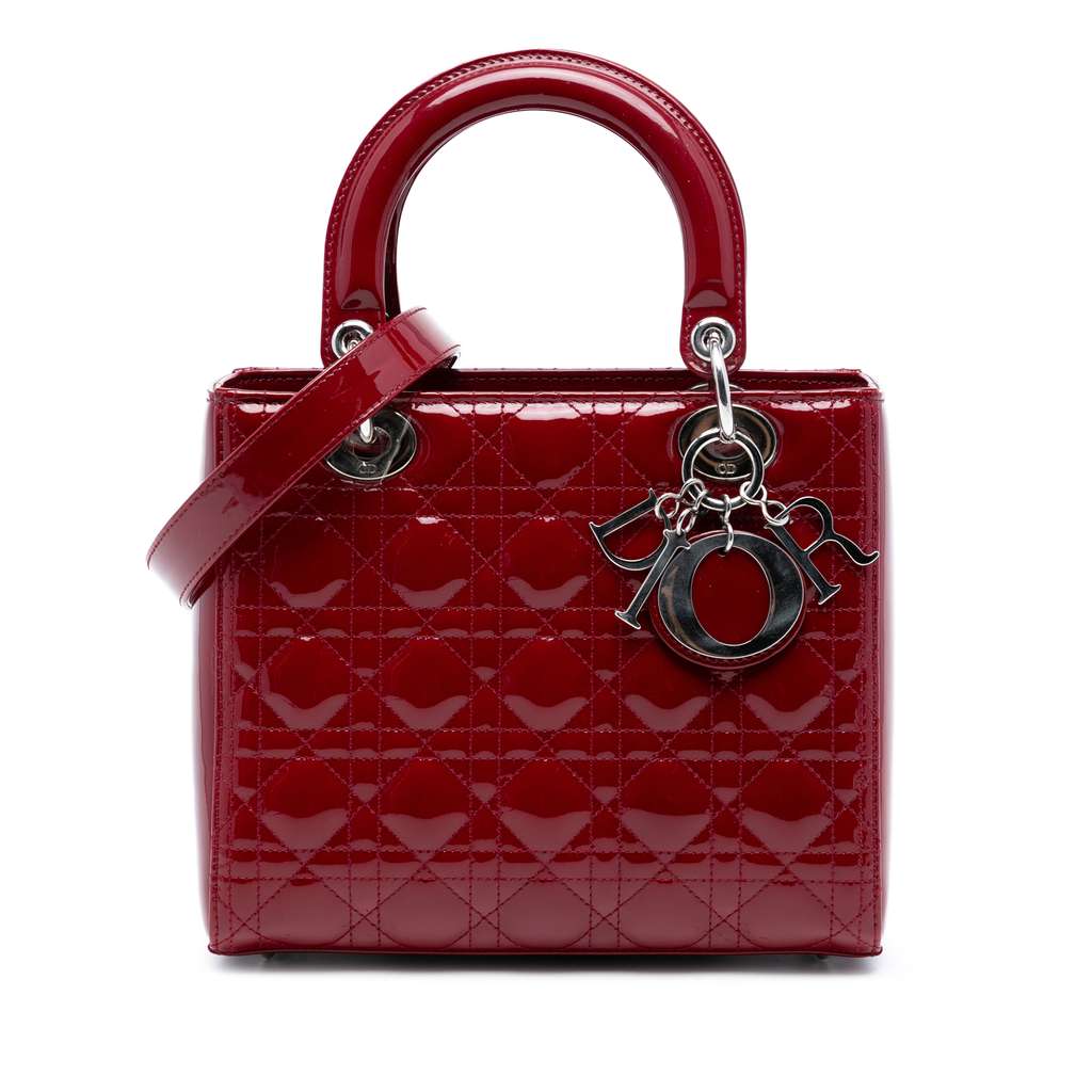 Dior Medium Patent Cannage Lady Dior