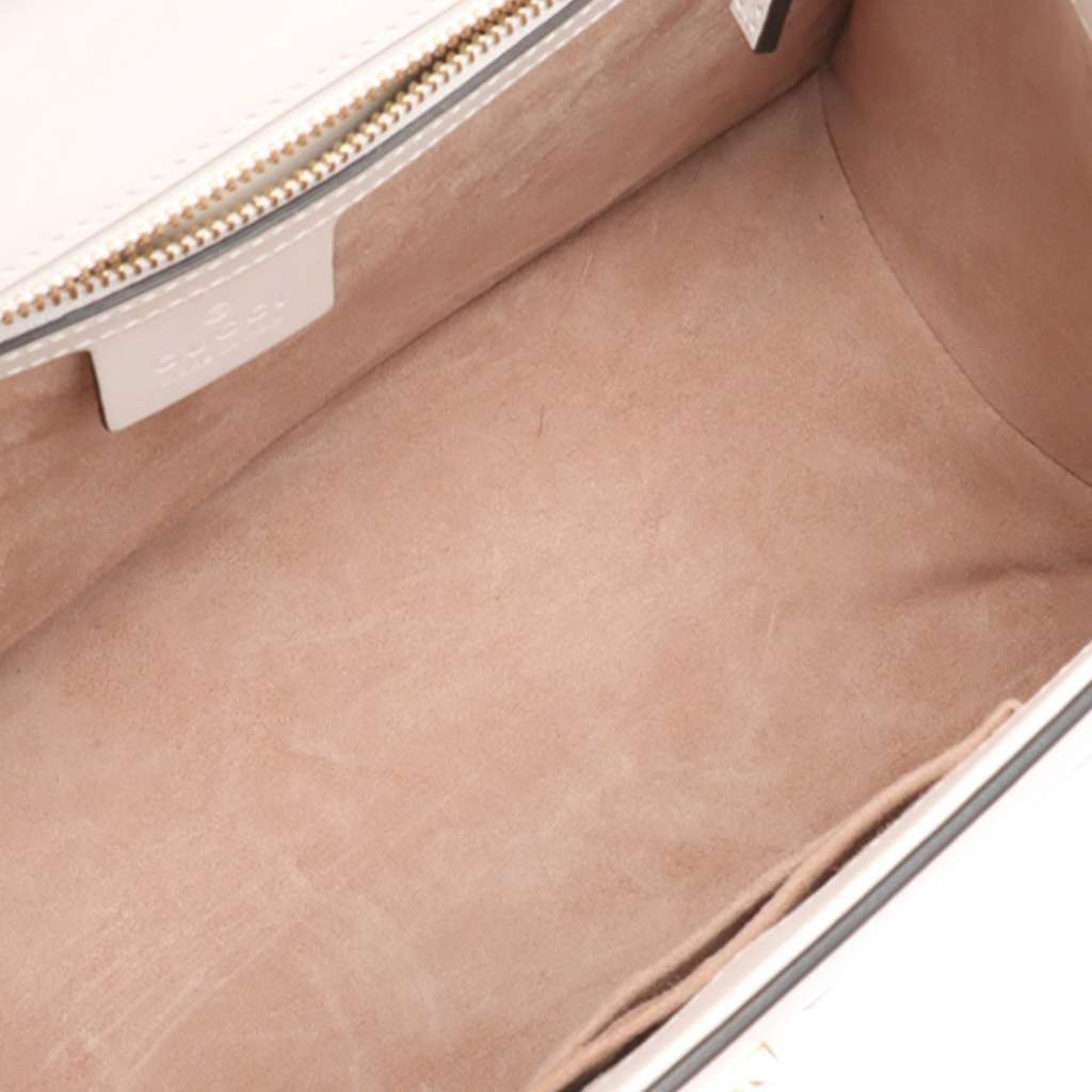 Gucci Medium Floral Embroidered Leather Sylvie Top Handle Bag - 3