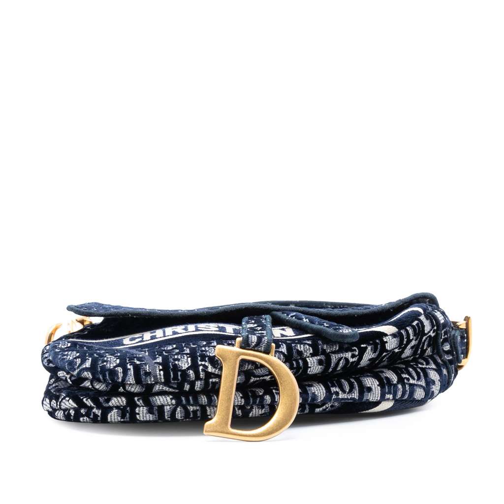 Dior Oblique Embroidered Canvas Saddle Bag - 3