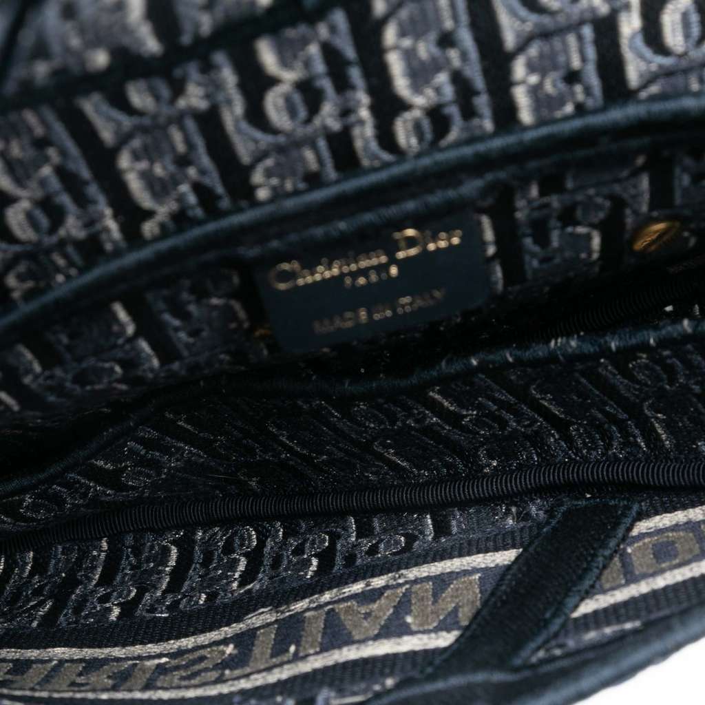 Dior Oblique Embroidered Canvas Saddle Bag - 4