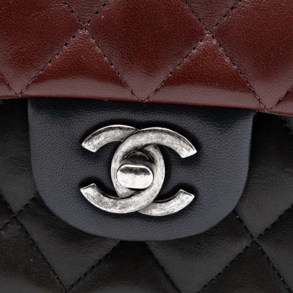 Chanel Medium Classic Tricolor Lambskin Double Flap - 5