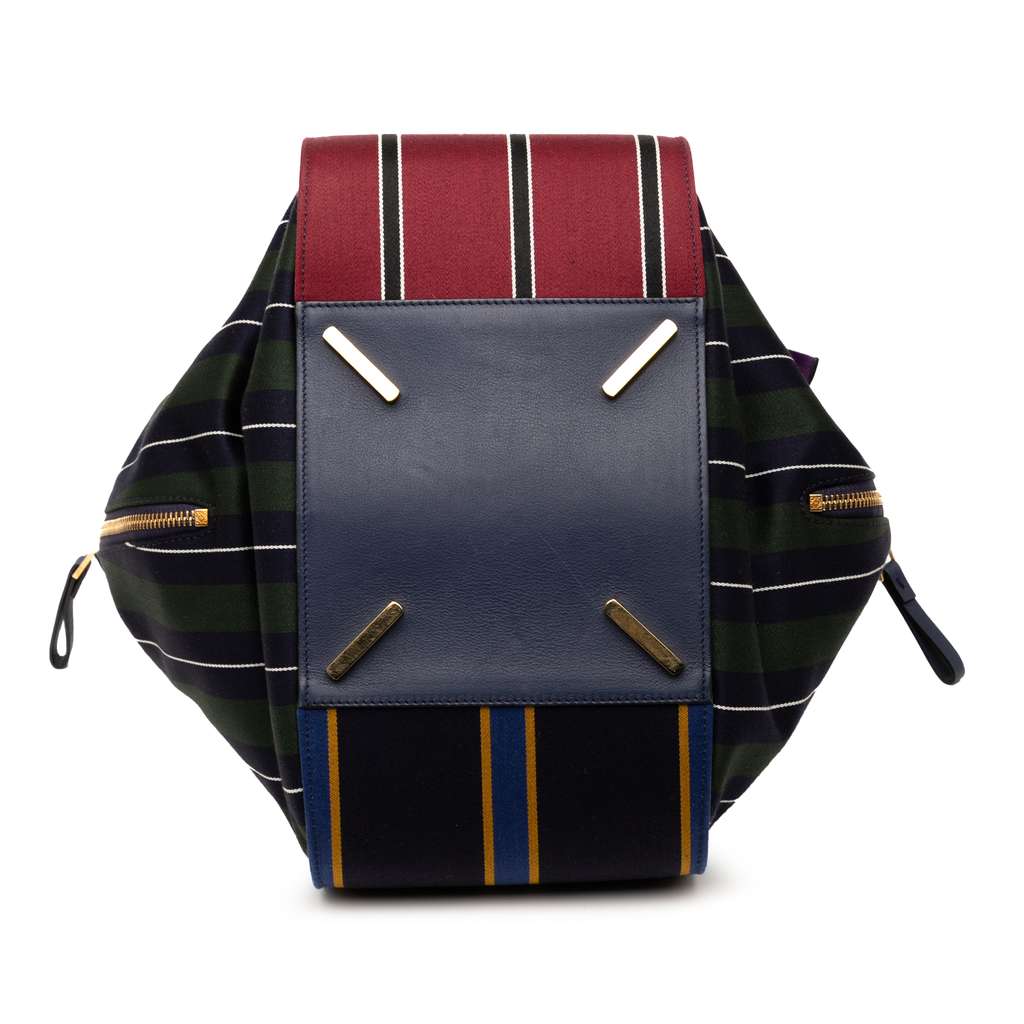 Loewe Medium Stripes Canvas and Leather Hammock Satchel - 3