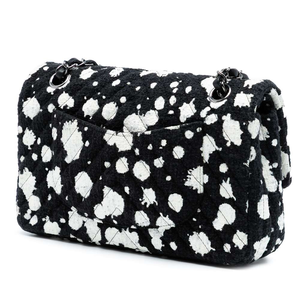 Chanel Medium Chevron Tweed Paint Splatter Double Flap - 2