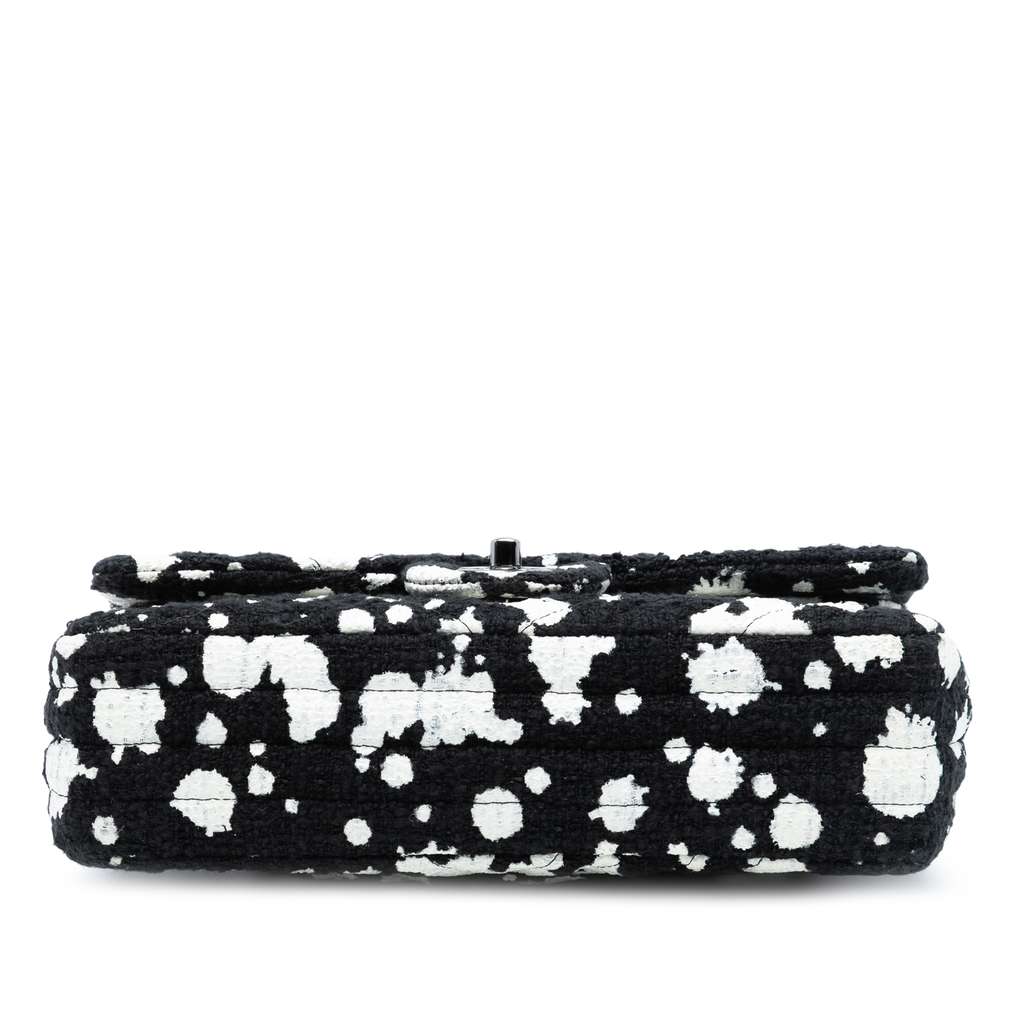 Chanel Medium Chevron Tweed Paint Splatter Double Flap - 3