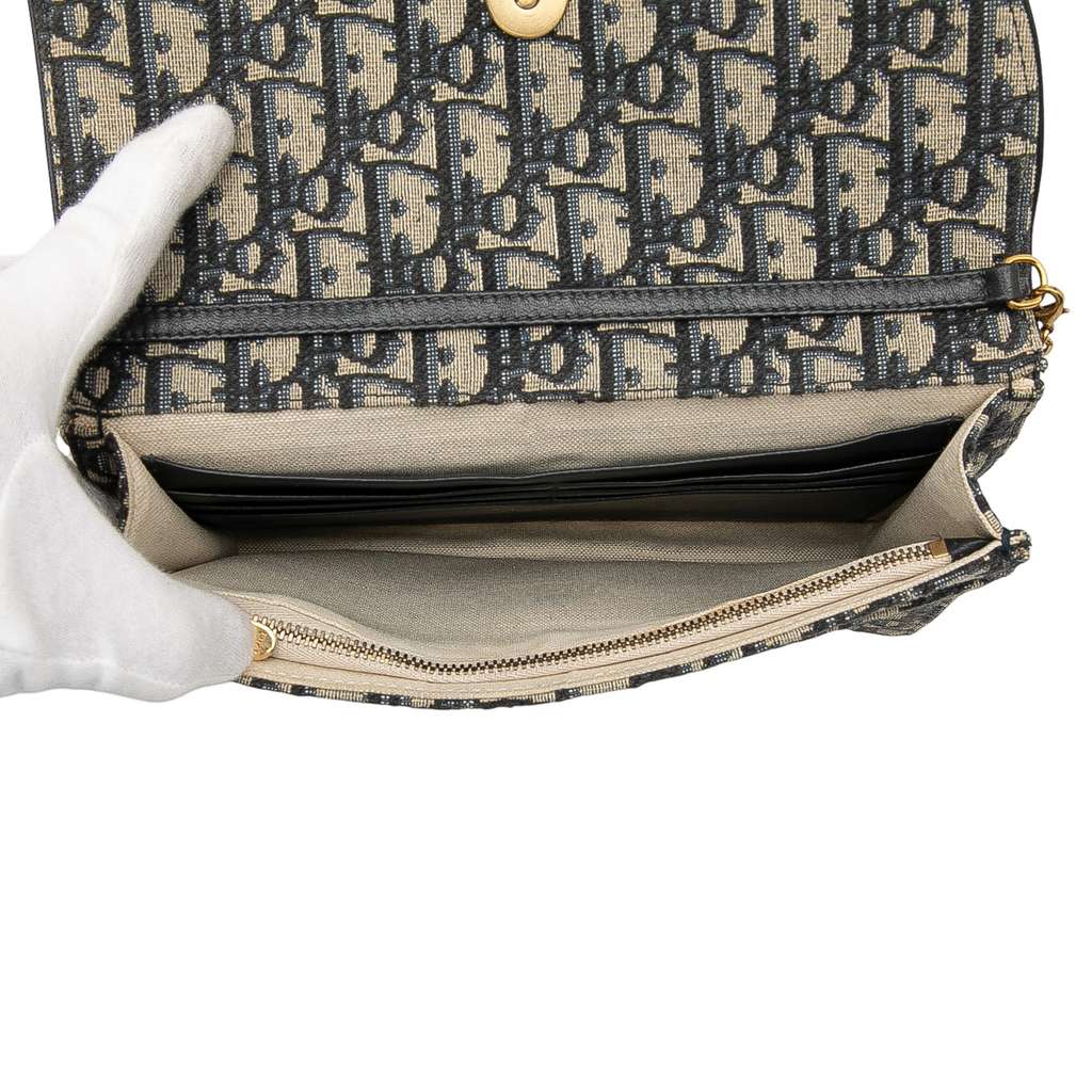 Dior Oblique Canvas Saddle Wallet On Chain - 4