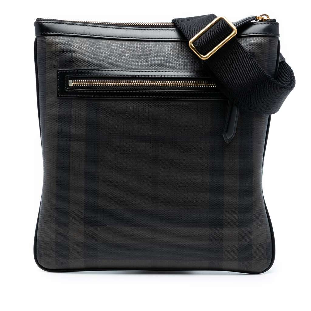 Burberry Smoke Check Coated Canvas Beckley Crossbody