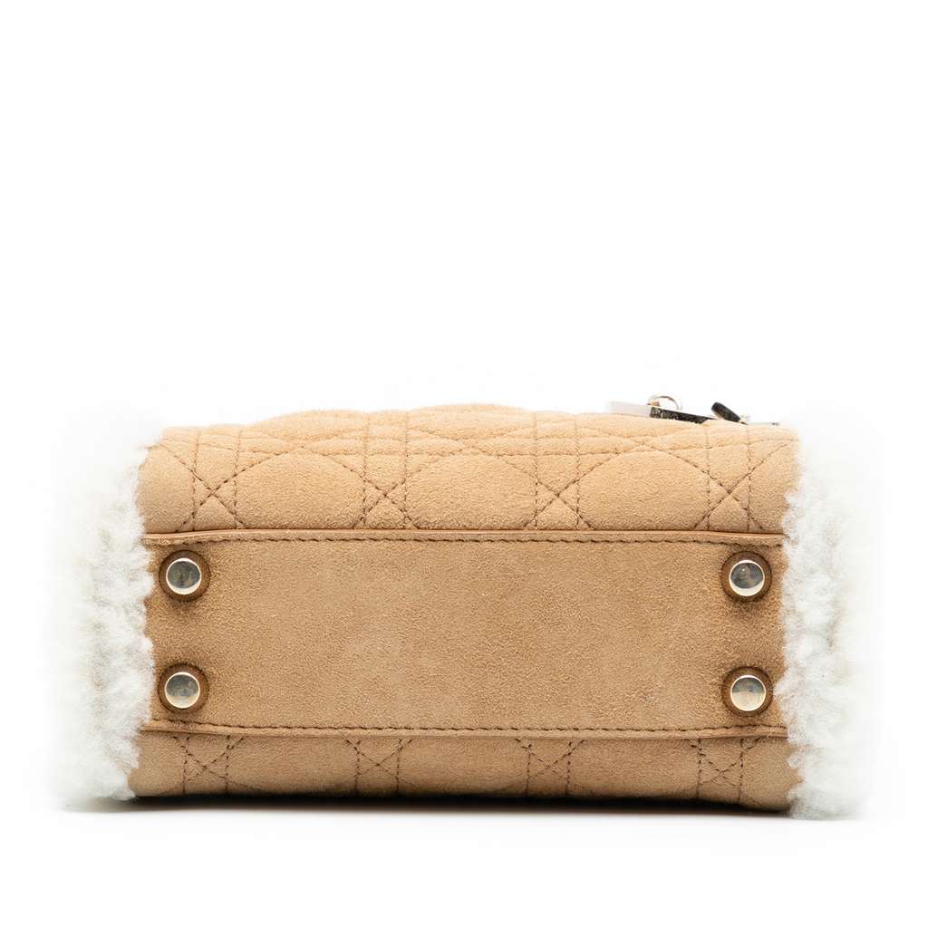 Dior Mini Suede Cannage with Shearling Trim Lady Dior - 3
