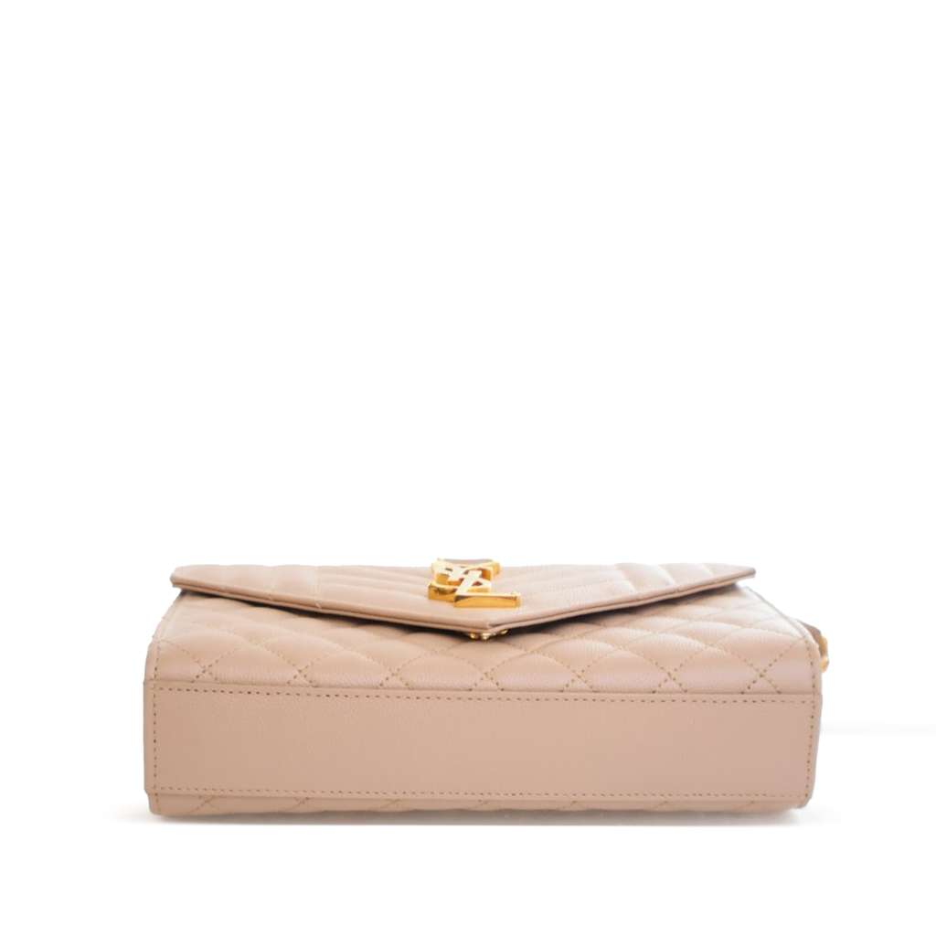 Saint Laurent Small Grain De Poudre Triquilt Monogram Envelope Bag - 3