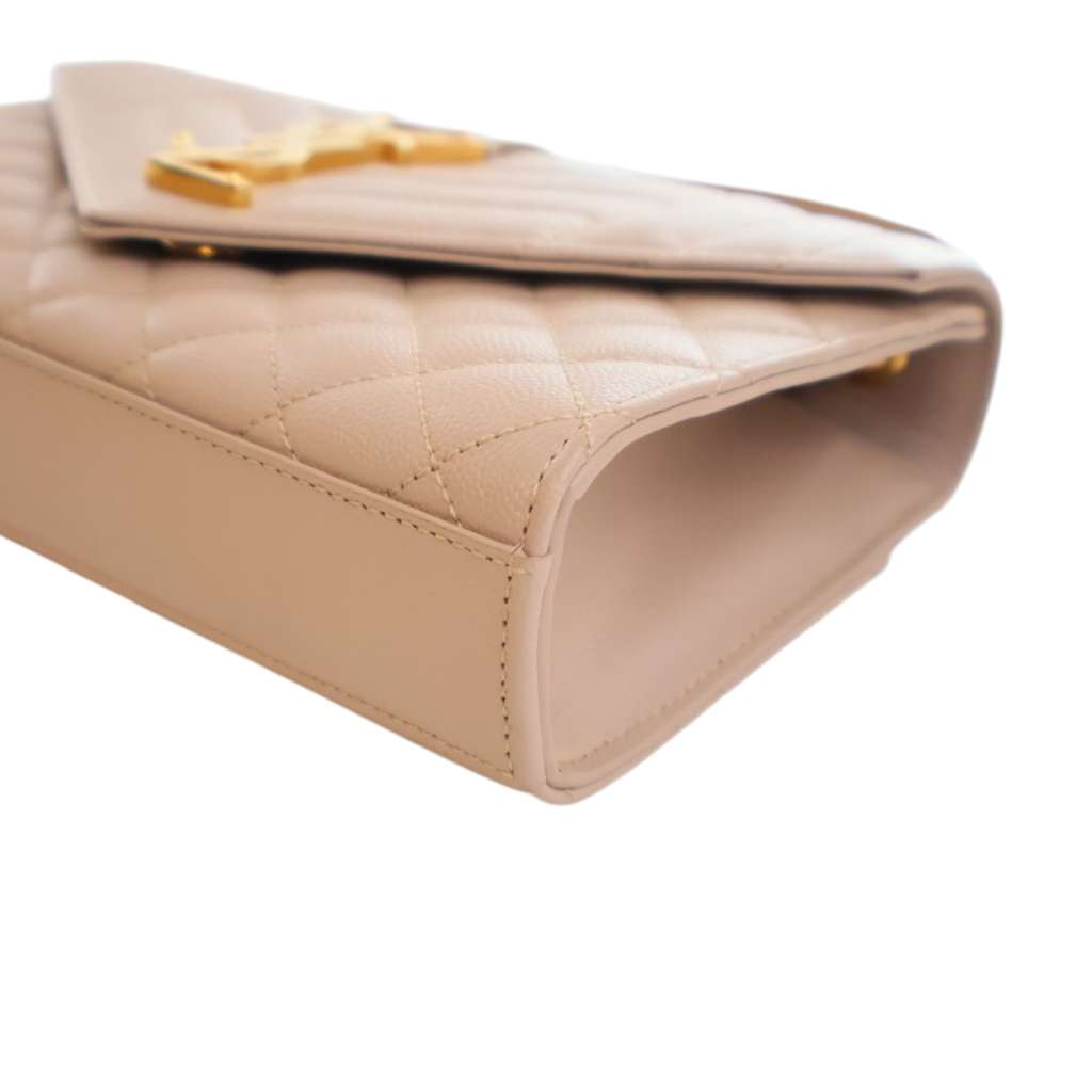 Saint Laurent Small Grain De Poudre Triquilt Monogram Envelope Bag - 5