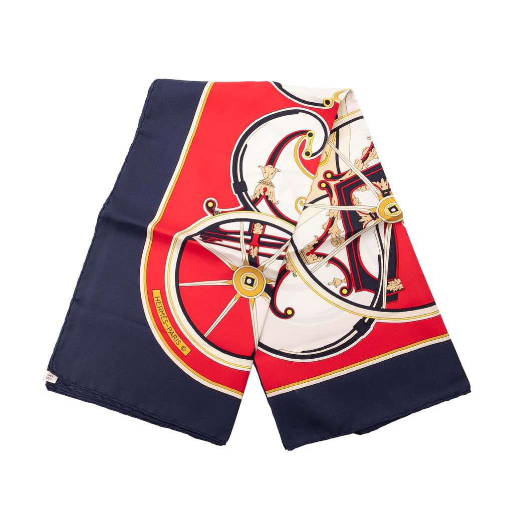 Hermès Washingtons Carriage Silk Scarf 90
