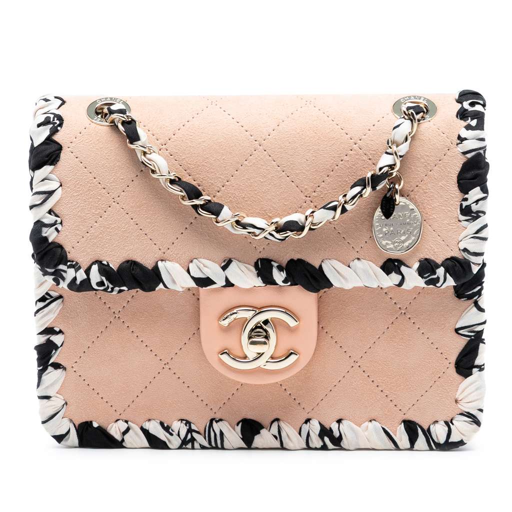 Chanel Mini Quilted Suede Braided My Own Frame Flap