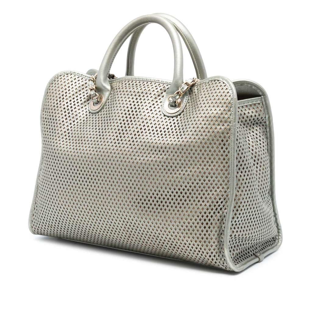 Chanel Perforated Metallic Calfskin Up In The Air Tote - 2