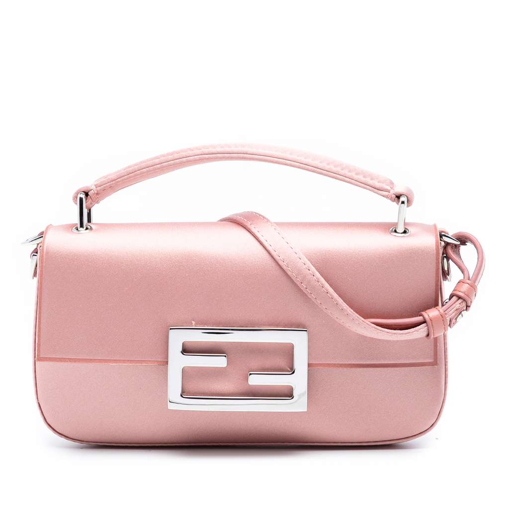 Fendi Satin Baguette Phone Pouch Satchel