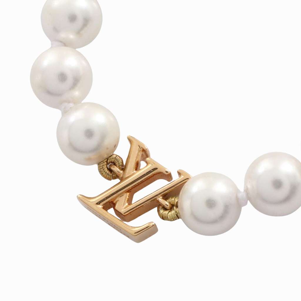 Louis Vuitton Gold Plated My LV Pearl Necklace - 2