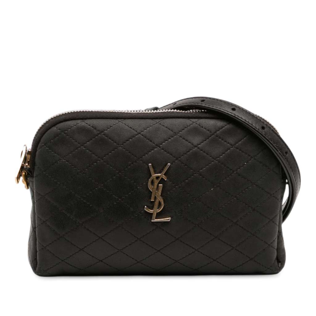 Saint Laurent Mini Quilted Lambskin Gaby Zippered Pouch