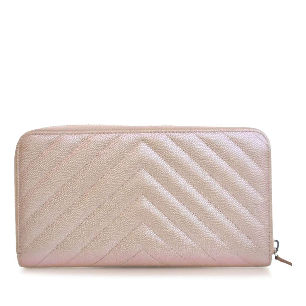 Chanel CC Chevron Iridescent Caviar Zip Around Wallet - 2