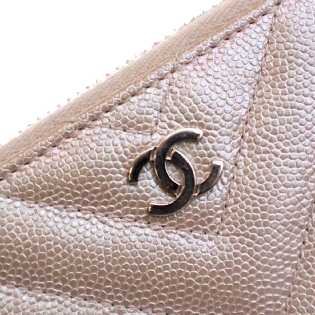 Chanel CC Chevron Iridescent Caviar Zip Around Wallet - 5