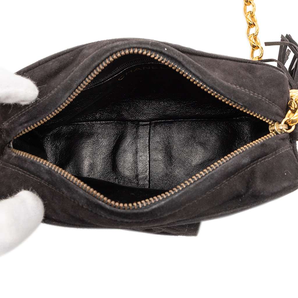 Chanel Mini CC Quilted Suede Tassel Camera Bag - 4