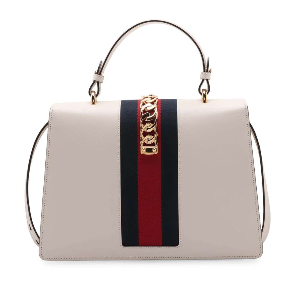 Gucci Medium Leather Sylvie Top Handle Bag - 2