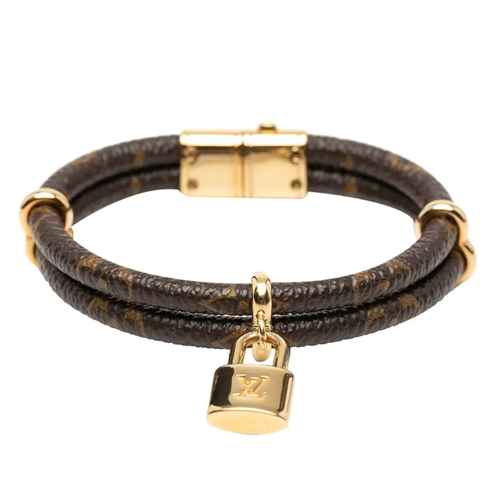 Louis Vuitton Monogram Keep It Twice Bracelet 19 Brown Very good - Front View