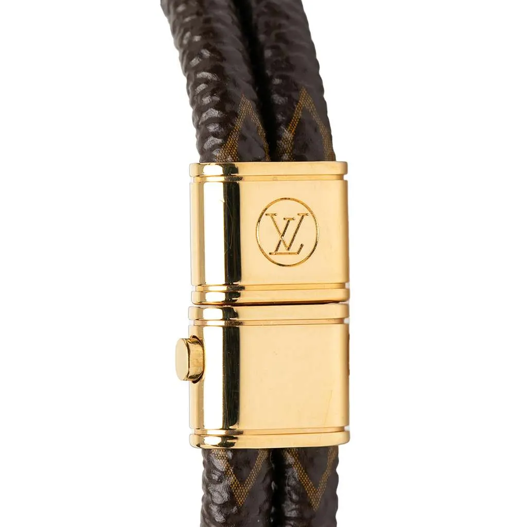 Louis Vuitton Monogram Keep It Twice Bracelet 19 Brown Very good - Model View