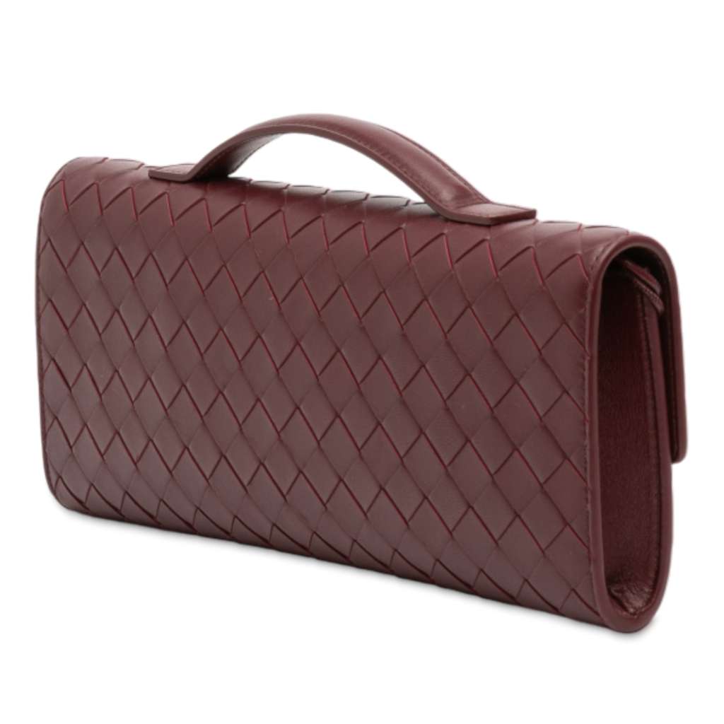 Bottega Veneta Lambskin Intrecciato Andiamo Clutch - 2