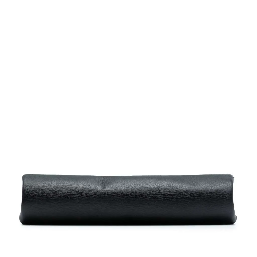 Chanel CC Quilted Calfskin Hamptons Foldover Flap Black Leather Good - Inside View