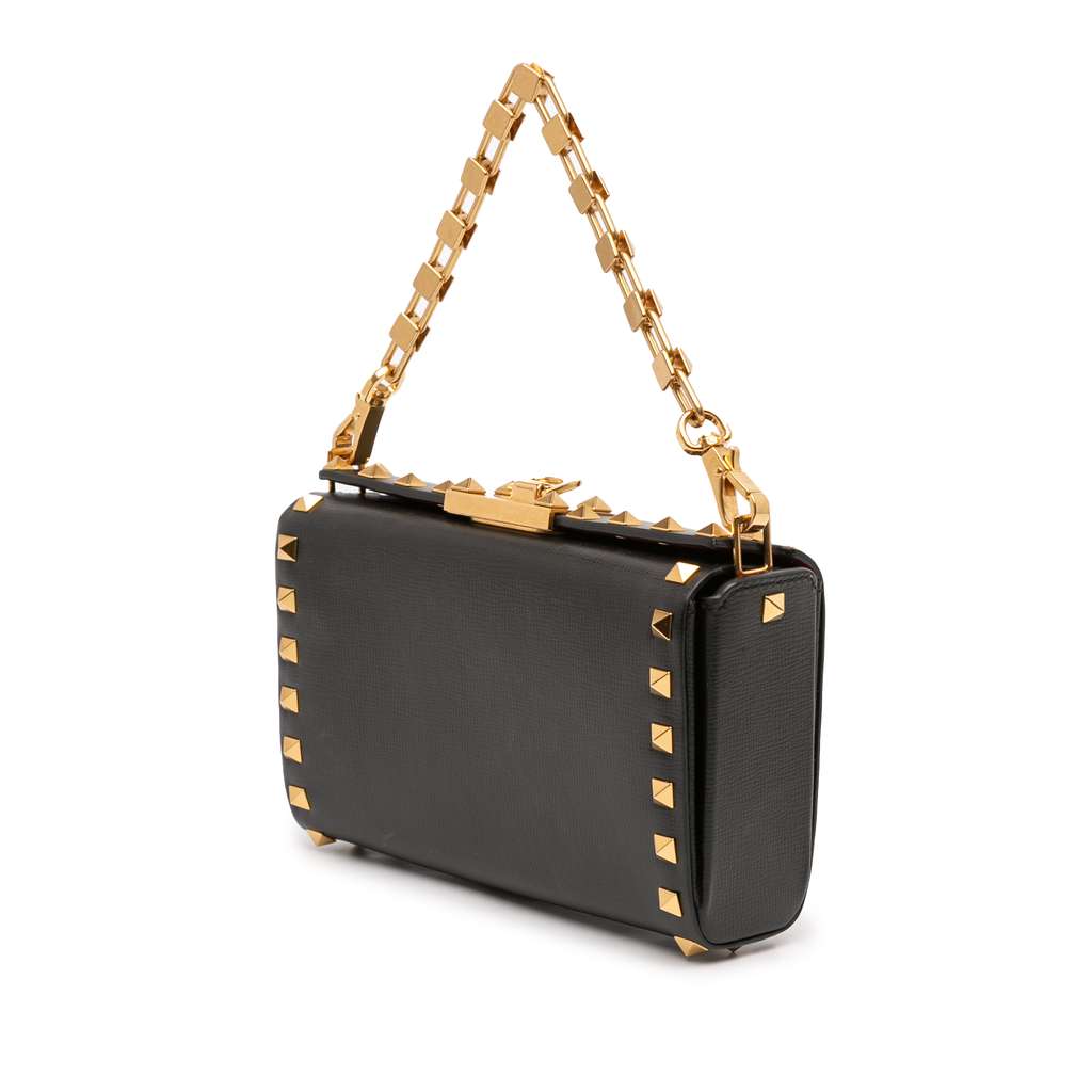 Valentino Leather Rockstud Alcove Box Satchel - 2