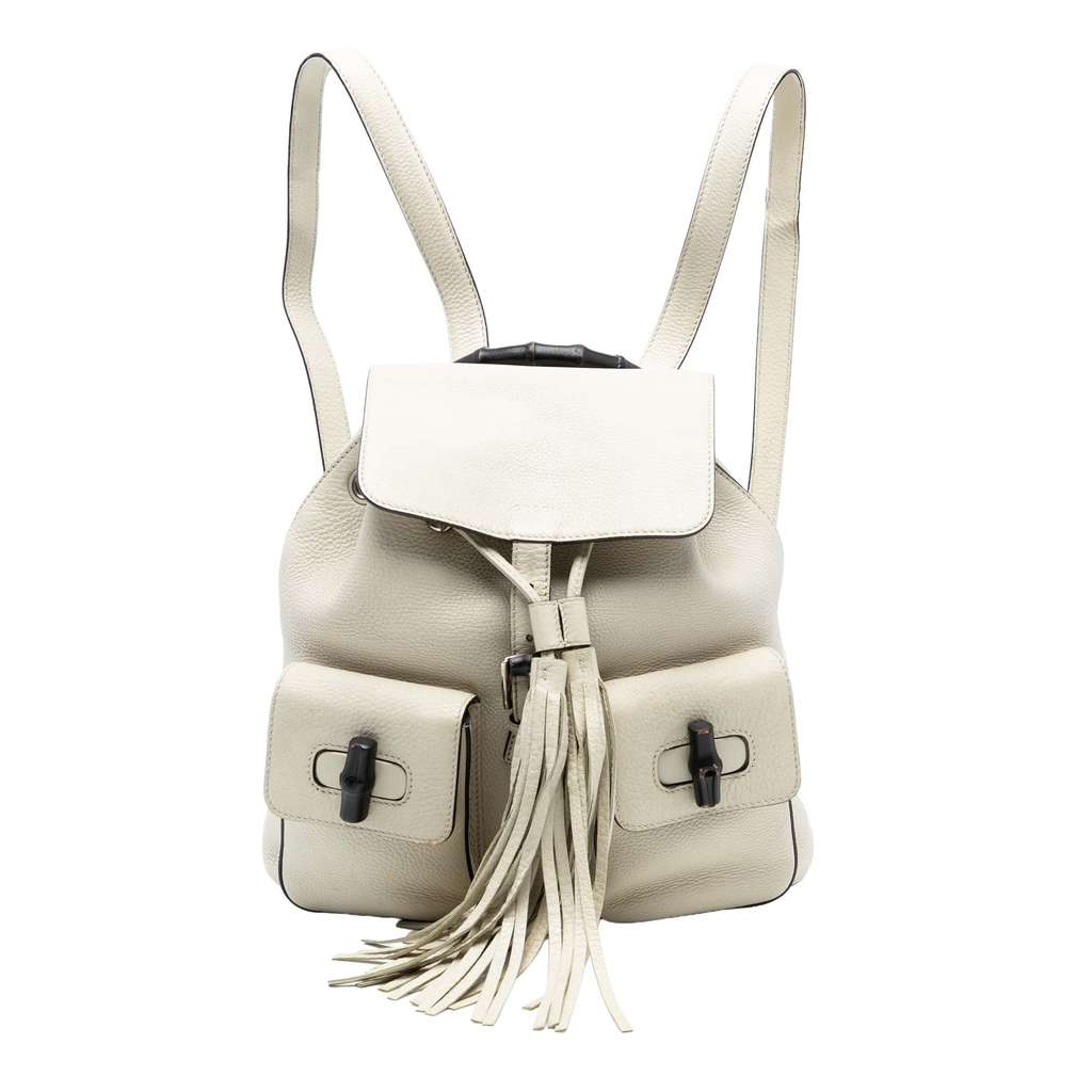 Gucci Leather Bamboo Tassel Backpack