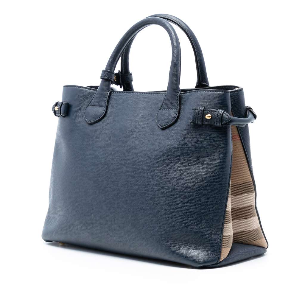 Burberry Medium Leather and House Check Banner Satchel - 2