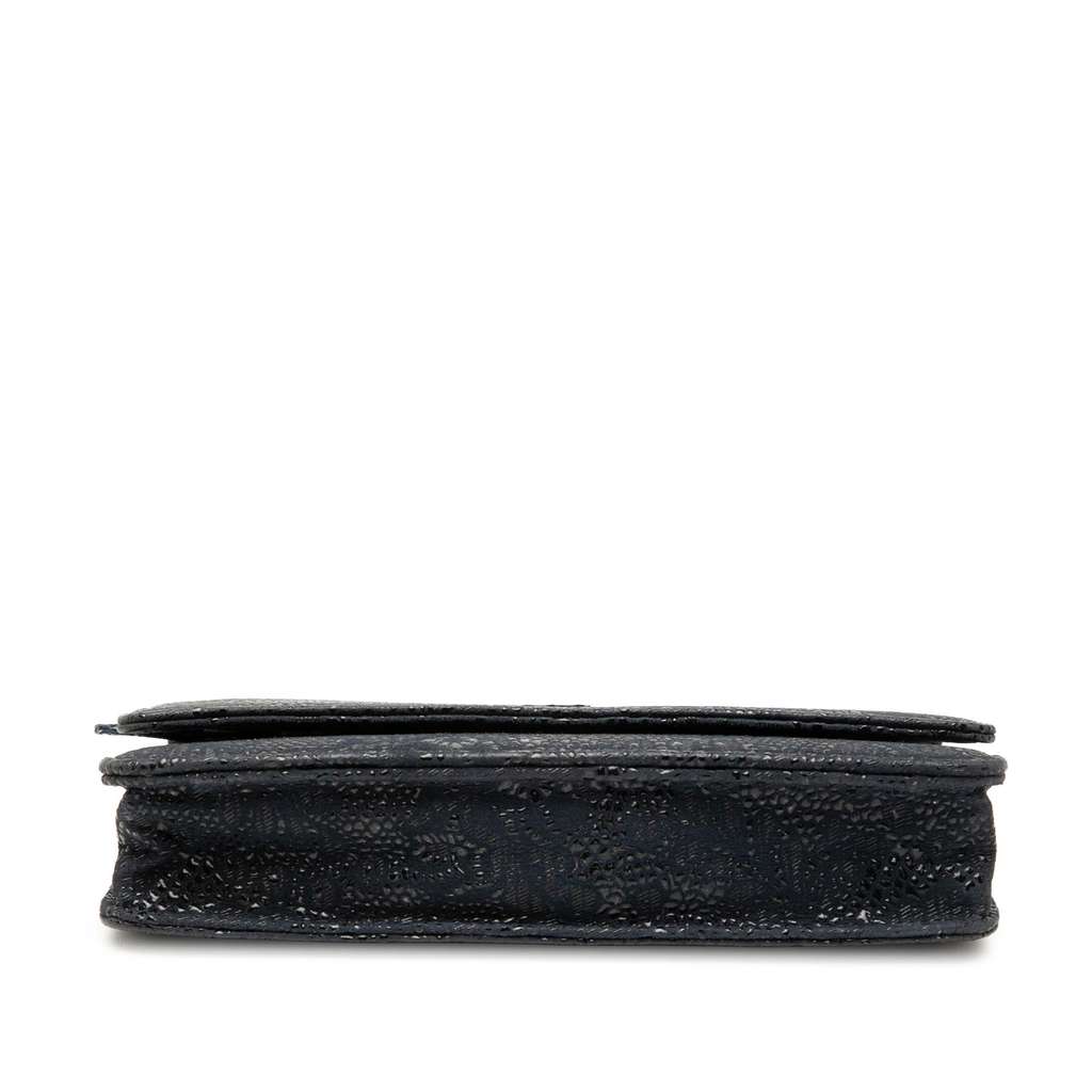 Chanel CC Lace Overlay Goatskin Wallet On Chain - 3