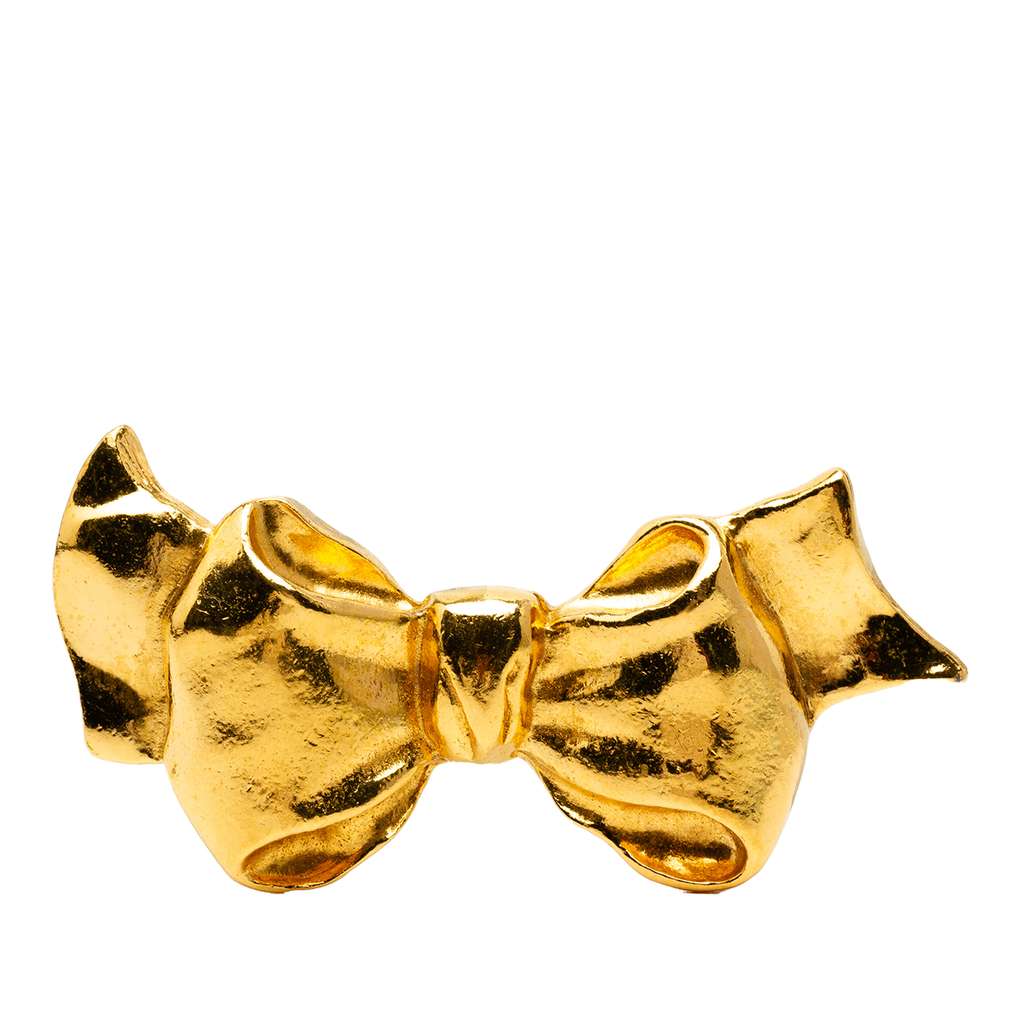 Chanel Gold Plated Bow Brooch