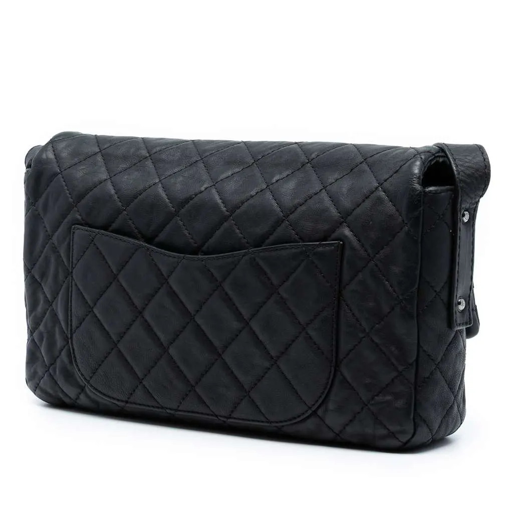 Chanel Quilted Calfskin Reissue 2.55 Easy Messenger Flap Black Leather Very good - Back View