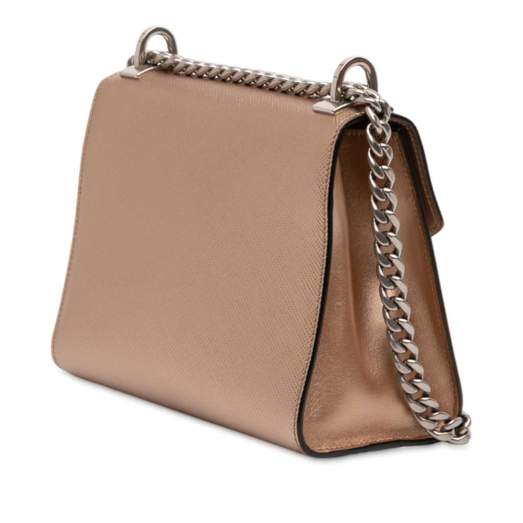 Prada Metallic Saffiano Cuir Leather Monochrome Envelope Flap - 2
