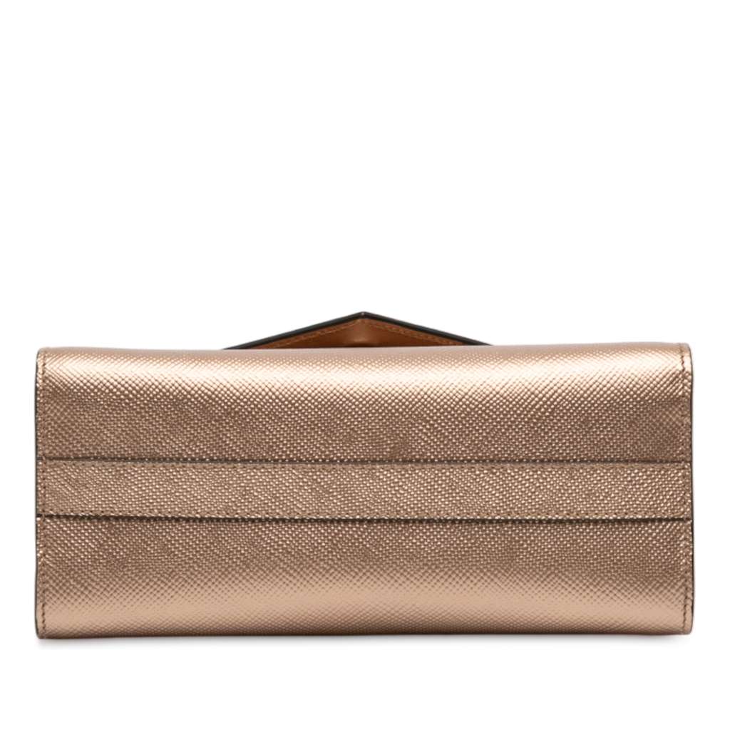 Prada Metallic Saffiano Cuir Leather Monochrome Envelope Flap - 3