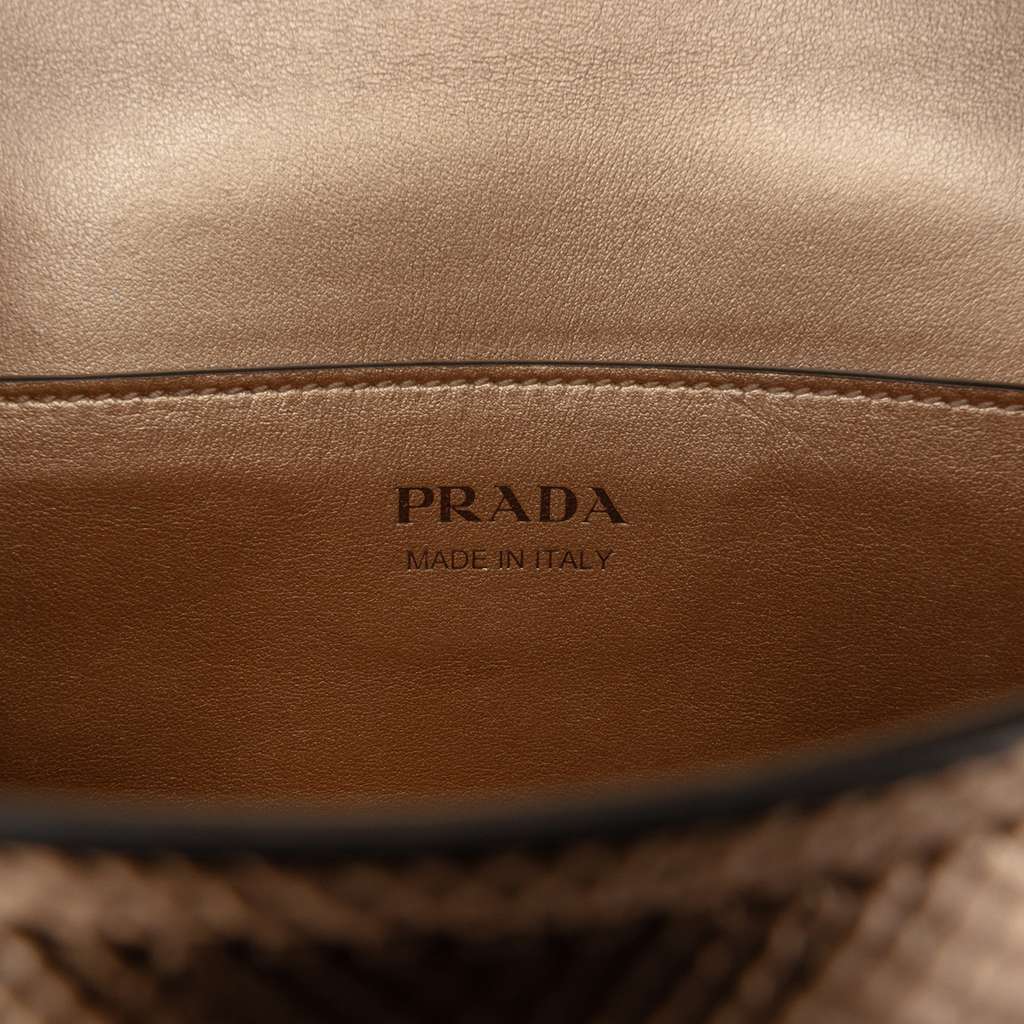 Prada Metallic Saffiano Cuir Leather Monochrome Envelope Flap - 5