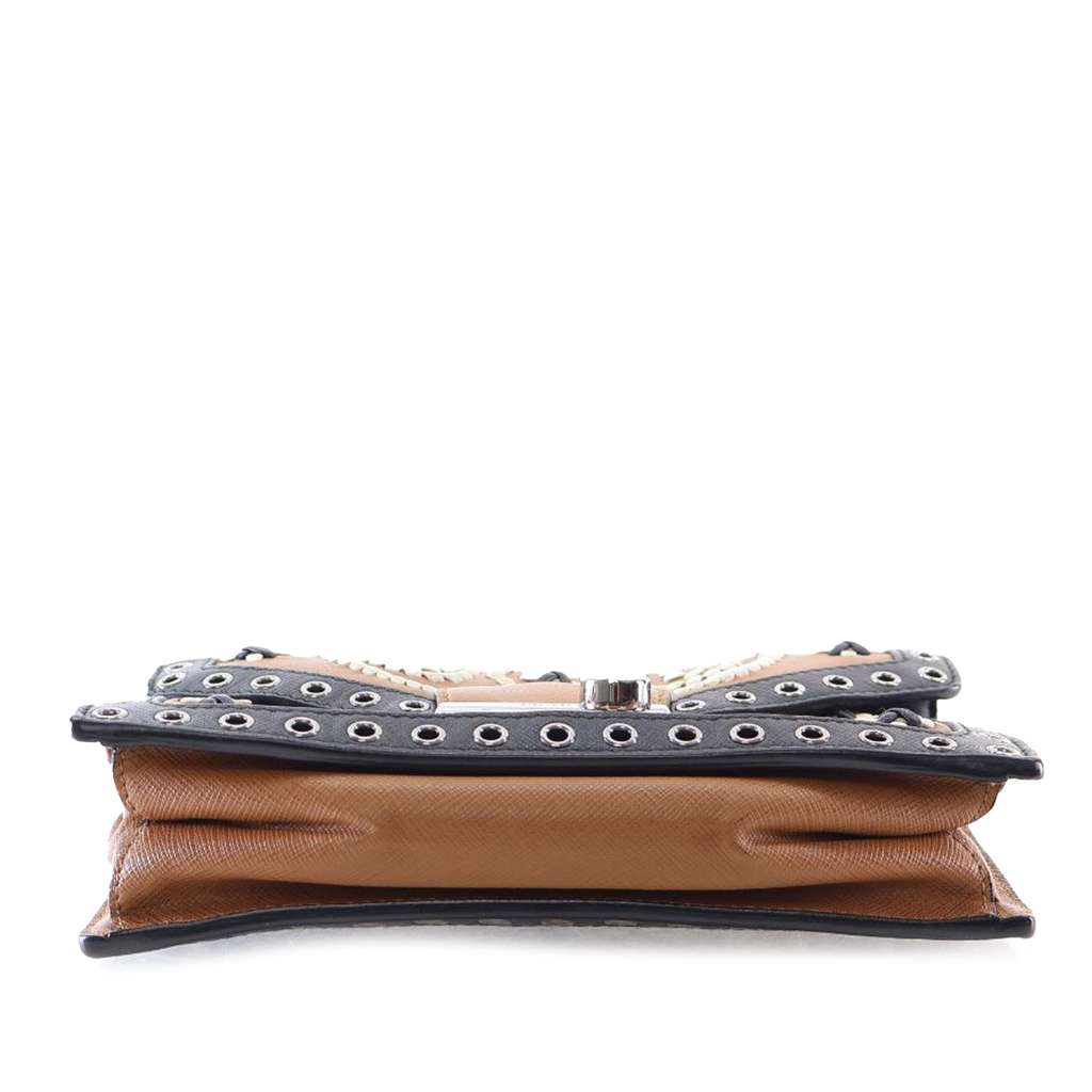 Prada Saffiano Embroidered Pattina Satchel - 3