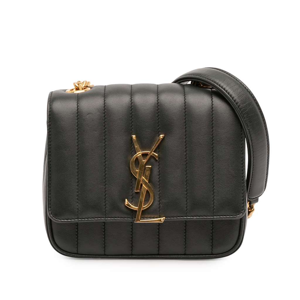 Saint Laurent Small Lambskin Monogram Vicky Chain Bag