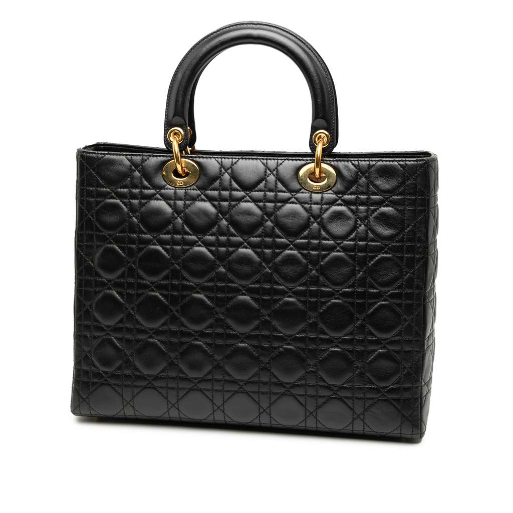 Dior Large Lambskin Cannage Lady Dior - 2
