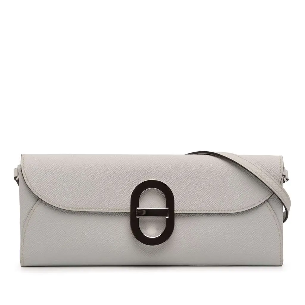 Hermès Epsom Maillon To Go Wallet Grey Leather Very good - Front View