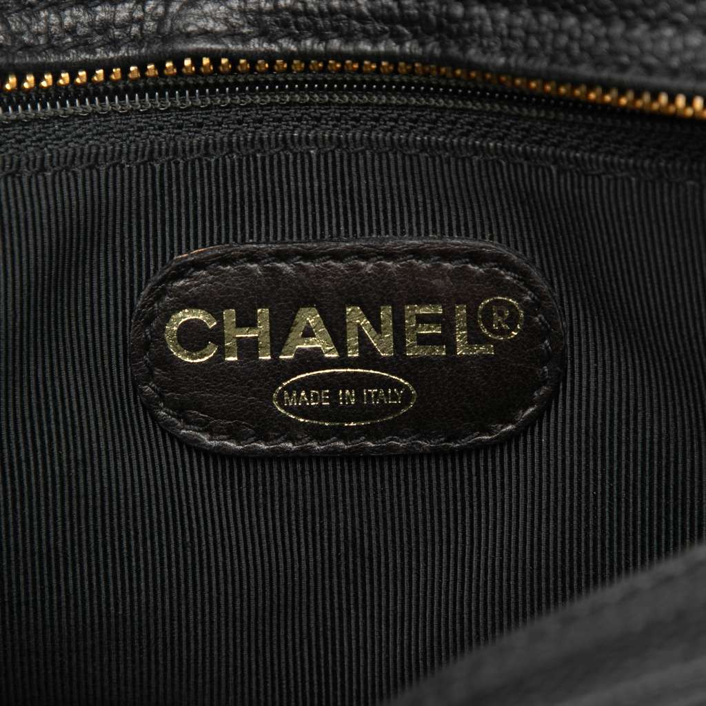 Chanel Caviar Logo Chain Shoulder Bag - 5