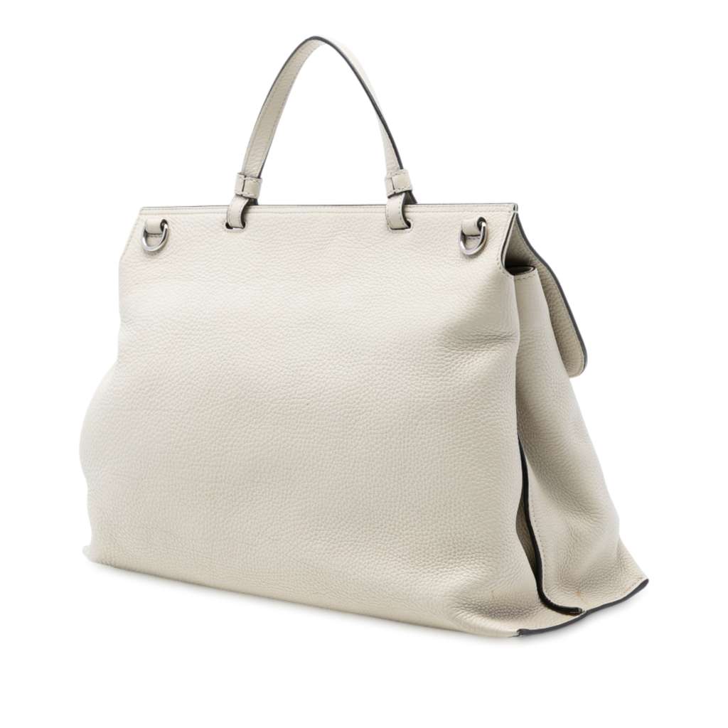 Gucci Large Leather Bamboo Daily Satchel - 2