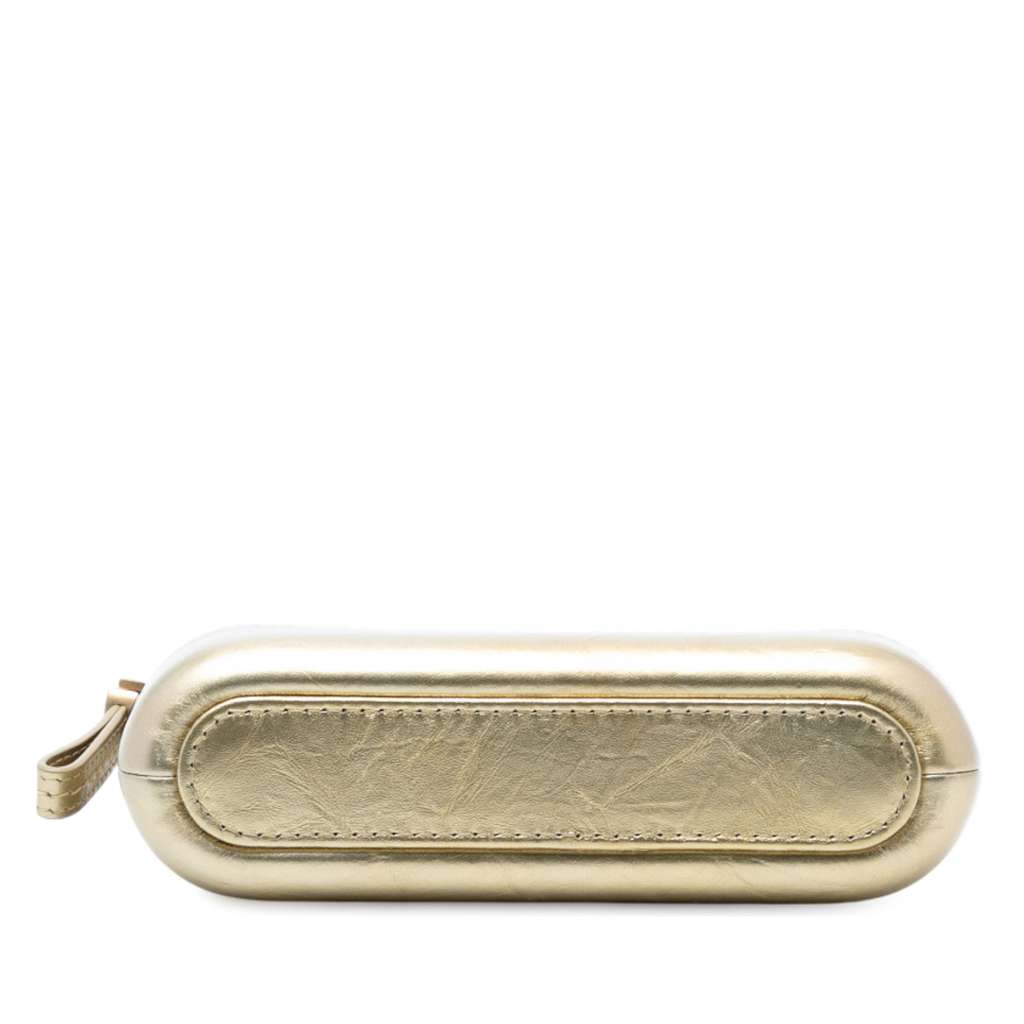 Chanel Quilted Metallic Aged Calfskin Gabrielle Clutch With Chain - 3