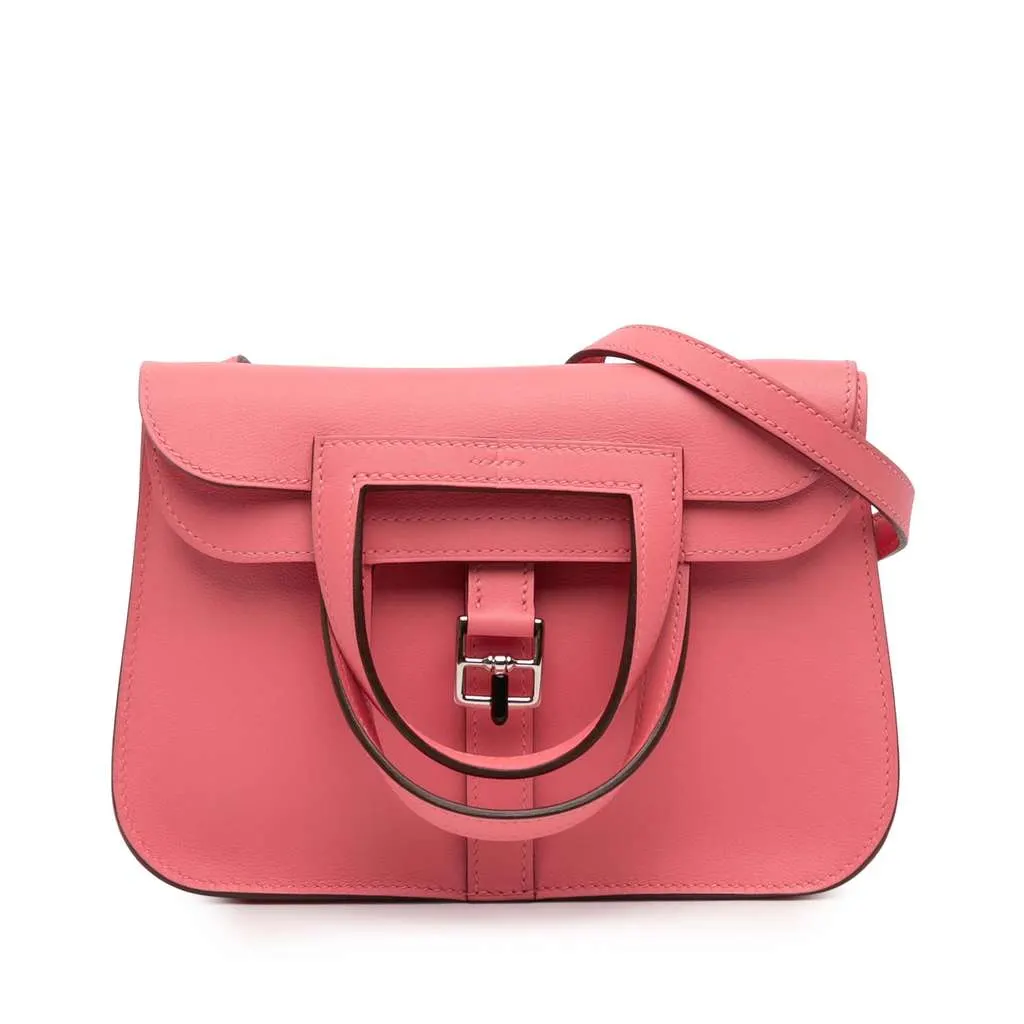 Hermès Mini Swift Halzan 22 Pink Leather Very good - Front View