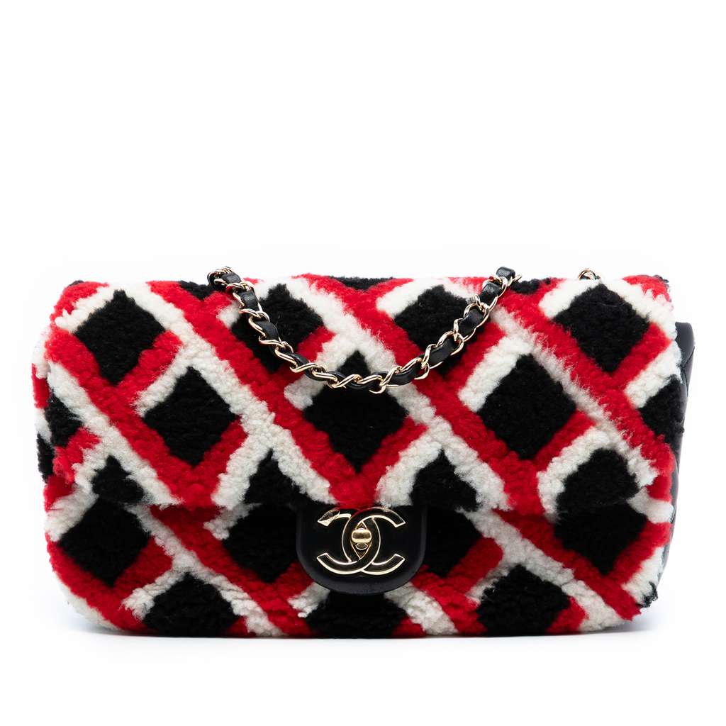 Chanel Medium CC Shearling and Lambskin Single Flap