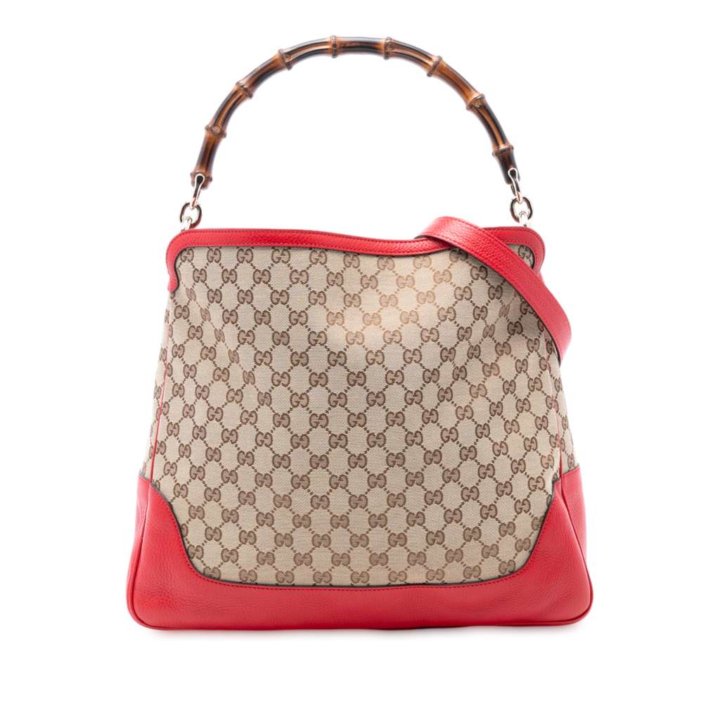 Gucci GG Canvas Bamboo Diana Satchel