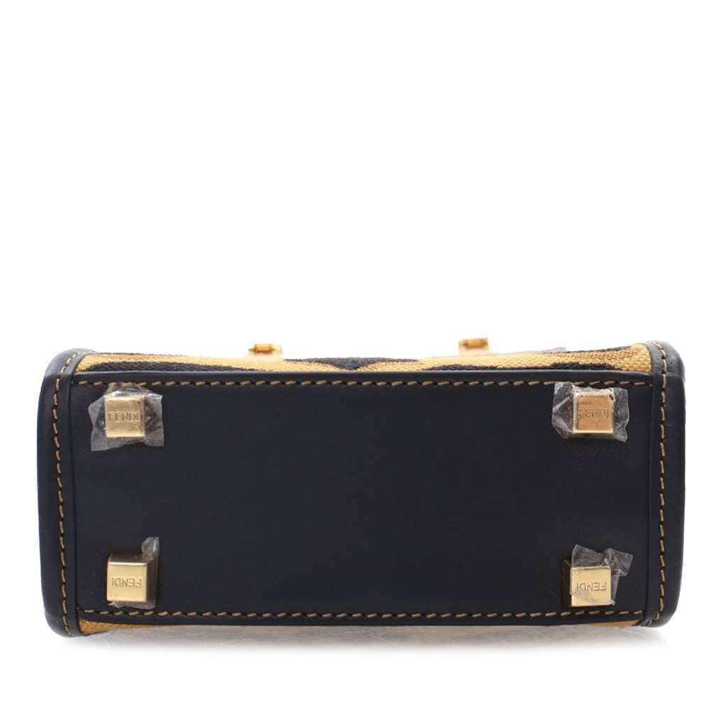 Fendi Mini Embroidered Canvas Zebra Print Sunshine Shopper Tote - 3