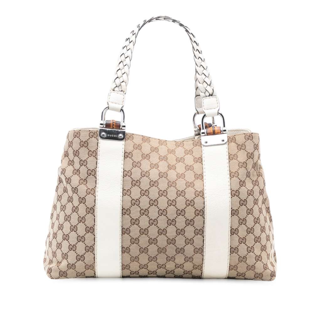 Gucci Medium GG Canvas Bamboo Libeccio Tote