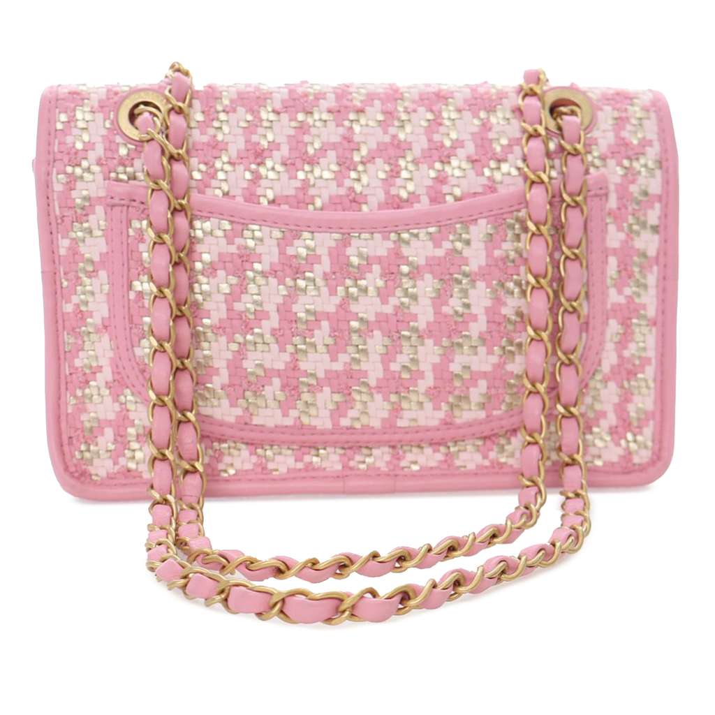 Chanel Small Woven Lambskin and Viscose Single Flap - 3