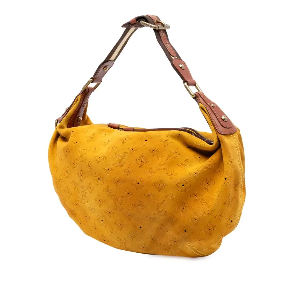 Louis Vuitton Monogram Suede Onatah GM Yellow Leather Very good - Back View